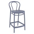 thumbnail image 1 of Compamia Victor Tabouret de Comptoir Contemporain en Résine pour Intérieur et Extérieur - Ensemble de 1, Gris Foncé, 1 of 5