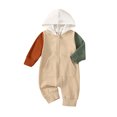 thumbnail image 1 of Fortune Combinaison pour Bébé Garçon d'Automne, Manches Longues, Patchwork, à Capuche, à Fermeture Éclair, 1 of 9