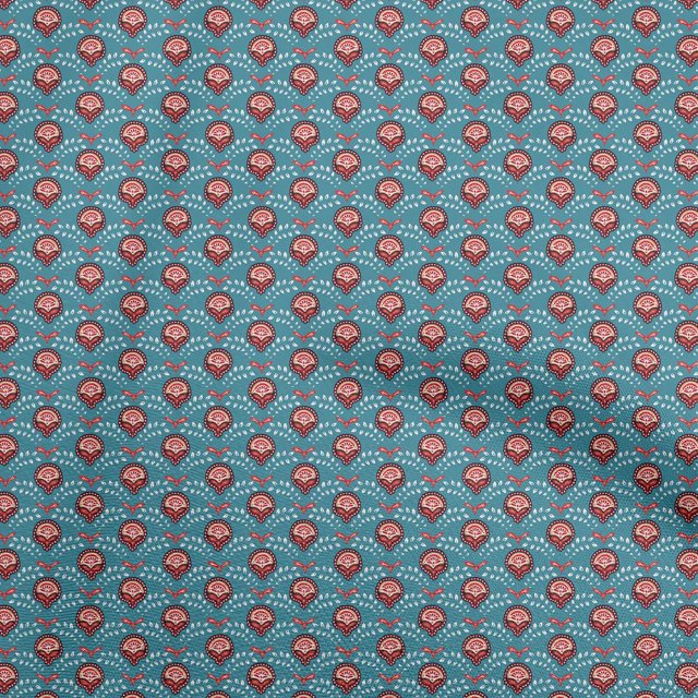 oneOone Viscose Jersey Teal Blue Fabric Block Craft Projects Decor Fabric Printed By The Yard 60 Inch Wide-RK