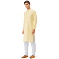 thumbnail image 2 of Maple Clothing Robe Décontractée Indienne pour Hommes en Coton Kurta Pyjama (Jaune, TG), 2 of 6