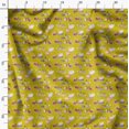 thumbnail image 3 of Soimoi Yellow Cotton Duck Fabric Rabbit Animal Print Fabric by the Yard 42 Inch Wide, 3 of 6