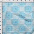 thumbnail image 4 of oneOone Silk Tabby Turquoise Blue Fabric Geometric Craft Projects Decor Fabric Printed By The Yard 42 Inch Wide, 4 of 4