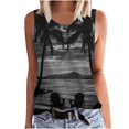 thumbnail image 2 of lSLJS Women Floral Printing Tank Round-Neck Sleeveless Block Tunic Tee Tops, Womens Tank Tops, 2 of 5