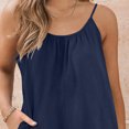 thumbnail image 4 of AherBiu Wide Leg Short Jumpsuits for Women Sleeveless Spaghetti Strap Summer Boho Rompers with Pockets, 4 of 7