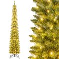 thumbnail image 1 of Costway 8 FT Pre-Lit Pencil Christmas Tree with 300 LED Lights & 591 Branch Tips Party, 1 of 10