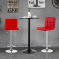 thumbnail image 4 of Gymax 3PCS Pub Table Set 24'' Round Bar Table & 2 Adjustable Bar Stools Red, 4 of 10