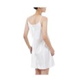 thumbnail image 2 of INSPIRE CHIC Nuisette en Satin pour Femme, Ourlet à Volants, Bretelles Spaghetti, Grande Taille, Camisole Soyeuse, Robe de Nuit, 6TG, Blanc, 2 of 5