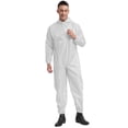 thumbnail image 4 of Sxiwei Mens One Piece Work Coveralls Jumpsuits Long Sleeves Front Zipper Mechanics Body Suits White L, 4 of 8