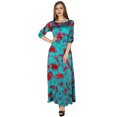 thumbnail image 1 of Bimba Robe Longue Maxi pour Femmes Exclusive Tie-Dye Manches 3/4 Taille Élastique, 1 of 6