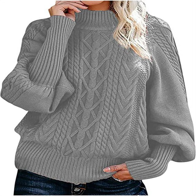 Débardeurs Tricotés Décontractés pour Femmes Pulls à Col Haut à Manches Longues Automne Hiver Pull Chaud