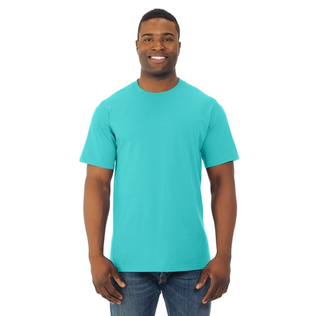 Fruit Of The Loom T-Shirt à Col Rond à Manches Courtes en Coton HD pour Hommes, 6TG, Bleu Scuba