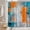 Orange Gris Bleu, variante sur Rideau de Douche Rose Vif Turquoise Sarcelle Gris Rose Brûlé Abstrait Coups de Pinceau Peinture Art Moderne Tissu Ensembles de Rideaux de Salle de Bain avec Crochets