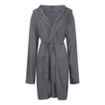 thumbnail image 3 of Ccpelsie Mens Robe Lightweight Soft Bathrobe Sleepwear Spring Fall Winter Mens Warm Loungewear with Pockets(A01-Grey,XL), 3 of 4