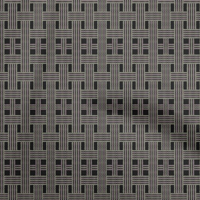 oneOone Polyester Lycra Black Fabric Check Sewing Craft Projects Fabric Prints By Yard 56 Inch Wide
