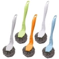 thumbnail image 5 of WHEANG 1 Pcs Brosse à Récurer avec Manche Vient 1 Pcs Brosse à Récurer à Manche Court en Acier Inoxydable avec 1 Pcs Brosse à Récurer à Fil de Rechange pour Casseroles et Poêles, 5 of 5