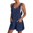 thumbnail image 1 of SHIXIAOO Short Rompers for Women Summer Casual Button Rompers Overalls Jumpsuit Shorts Button Rompers Convertible Jumpsuits for Women Jumpsuits for Women for Summer, 1 of 4