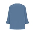 thumbnail image 5 of Timegard Plus Size Tops for Women V-Neck Ruched Ruffle 3/4 Sleeve Comfy Tee Shirts Casual Loose Tops, 5 of 5