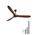 thumbnail image 1 of VEVOR 72" Wood Blade Ceiling Fan No Light Remote Control Reversible DC Motor Walnut, 1 of 9