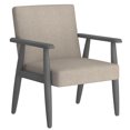 thumbnail image 1 of Mid-Century Modern Faux Leather Accent Chair in Grey, 1 of 7