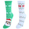 thumbnail image 1 of CTM Ensemble de Chaussettes de Vacances en Tricot Plat et Beurre 2 Pcs (Femmes), 1 of 3