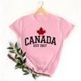 thumbnail image 3 of Pisexur Nouveau T-shirt à Manches Courtes Col Rond Imprimé Décontracté pour Femmes, Hauts d'Été pour Femmes Rose, 2TG, 3 of 4