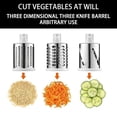 thumbnail image 2 of Meitianfacai Râpe à Fromage Rotative, Râpe à Fromage Manuelle avec Poignée, Trancheuse de Légumes Portative Déchiqueteuse de Fromage avec Base Antidérapante, 3 Lames de Tambour en Acier Inoxydable Incluses, Facile à Utiliser et à Nettoyer, 2 of 7