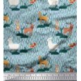 thumbnail image 1 of Soimoi Cotton Jersey Fabric Rabbit,Sheep & Deer Kids Print Fabric by Yard 58 Inch Wide, 1 of 3