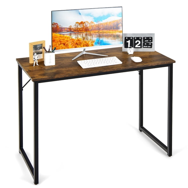 Costway Computer Desk Writing Workstation Study Laptop Table Home Office Rustic