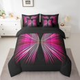 thumbnail image 2 of Erosebridal Abstract Butterfly Bedding Queen Size, Geometry Lines Bedding Accessories, Hot Pink, Reversible 7pcs, 2 of 5