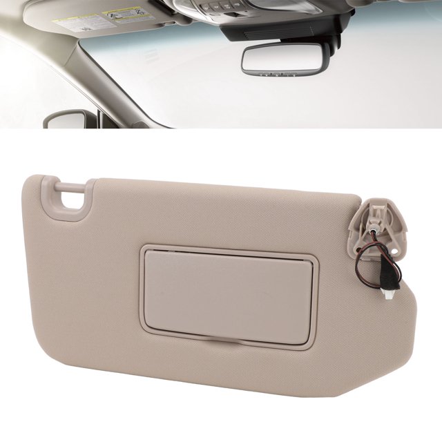 Left Right Side Sun Visor with Vanity Light, Compatible with Pathfinder Indonesia R52 2012 to 2019 QX60 2013-2018 JX35 2012-2013 Elegant Beige Car Accessory for Sun Protection