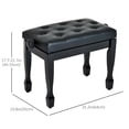thumbnail image 3 of Adjustable Wooden Padded Piano Bench Artist Keyboard Seat Stool Chair, 3 of 10
