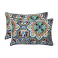 thumbnail image 1 of Pillow Perfect 619910 Extérieur & Intérieur Lagoa Tuile Flamant Rose Coussin à Jeter Rectangulaire&44; Bleu - Lot de 2, 1 of 1