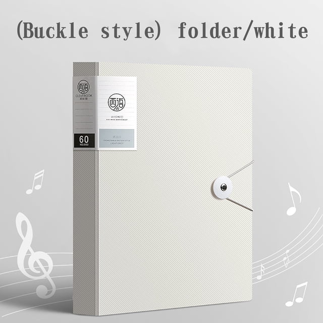 RKSTN Transparent Insert Folder 80-Page A4 Information Booklet, Music Score Folder, Certificate Collection Book, Test Paper Storage Book, Transparent Interstitial Folder, White Home Storage