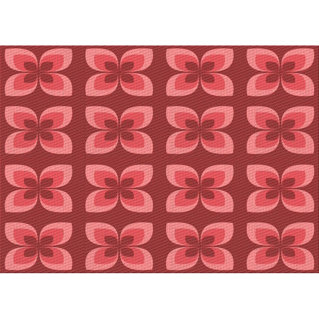 Ahgly Company Tapis d'Intérieur Rectangulaires Transitionnels Rouges Lavables à la Machine, 6 Pieds x 9 Pieds