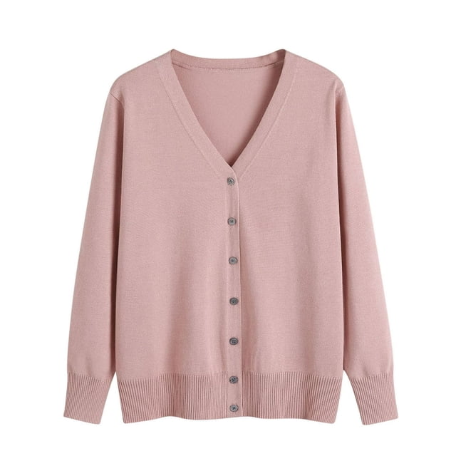 Women‘s Soft Cardigans Lightweight Casual Button Up Knitted Sweaters Cardigan Outerwear Long Sleeve Fall Coat