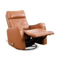 thumbnail image 3 of CoalComfort Zero Wall Swivel Recliner - Brown Leather, 3 of 3