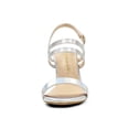 thumbnail image 2 of BLISSFUL STEP Women's Slingback Block Heel Ankle Strap Sandals Silver 6.5, 2 of 8