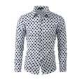 thumbnail image 1 of INSPIRE CHIC Chemise Habillée Ajustée pour Homme à Pois Imprimés à Manches Longues Boutonnée, 1 of 7