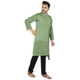 thumbnail image 2 of Atasi Indian Designer Kurta For Mens Party Wear Solid Color Ethnic Long Shirt, 2 of 7