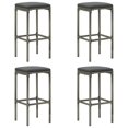 thumbnail image 1 of vidaXL Tabourets de Bar avec Coussins 4 Pcs Gris Rotin Poly, 1 of 5