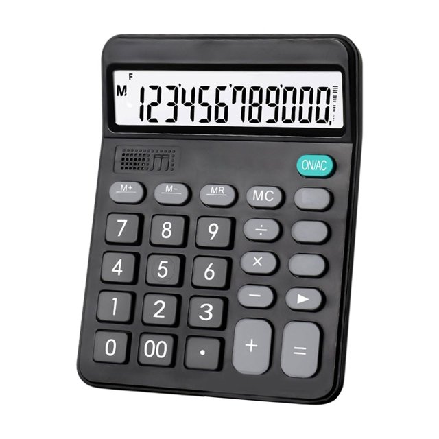 HHBEAUTY Premium Commercial 12-Digit Large Desktop Calculator, Voice Calculator, Battery and Solar Powered, Perfect for Home/Office Accounting Finance Use