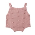 thumbnail image 1 of Newborn Baby Boy Girl Sleeveless Knit Bodysuit Solid Color Button Jumpsuit Warm Clothes, 1 of 6