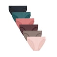 thumbnail image 1 of Culottes bikini côtelées en microfibre pour femmes, ensemble de 6 assortis, 1 of 5