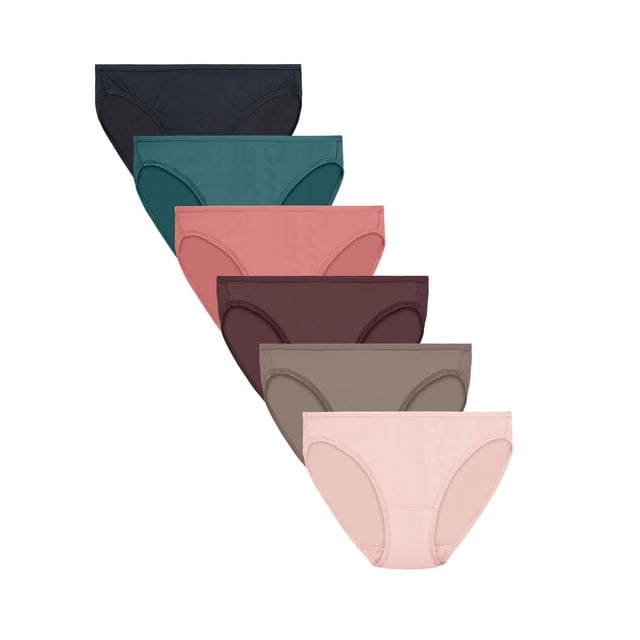 Culottes bikini côtelées en microfibre pour femmes, ensemble de 6 assortis