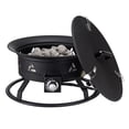 thumbnail image 1 of KFFKFF Gas Fire Pit, 24-Inch Round Outdoor Portable Propane Fire Pit with Protective Cover & Lava Stones, Modifiable Flame Intensity, Ideal for Warming, Illumination, Social Events, 58,000 BTU, Black, 1 of 9