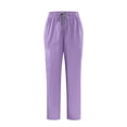 thumbnail image 1 of yardsong Pantalon Médical de Jogging Extensible Taille Haute pour Femmes - Pantalon Athlétique Médical Léger à Cordon, Bas Resserré, Violet, G, 1 of 8