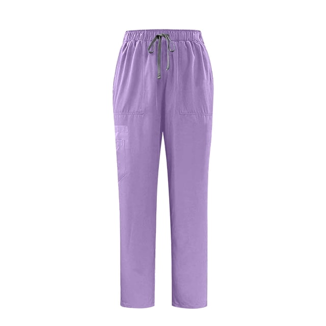yardsong Pantalon Médical de Jogging Extensible Taille Haute pour Femmes - Pantalon Athlétique Médical Léger à Cordon, Bas Resserré, Violet, G