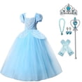 thumbnail image 1 of HAWEE Filles Bleu Princess Costume Classique de Luxe Robe de Fête Déguisement, 1 of 7