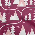 thumbnail image 1 of oneOone Cotton Poplin Magenta Fabric Mountain Pattern Craft Projects Decor Fabric Printed By The Yard 56 Inch Wide, 1 of 5