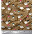 thumbnail image 1 of Soimoi Rayon Fabric Cup,Candies & Cupcake Food Decor Fabric Printed Yard 56 Inch Wide, 1 of 3